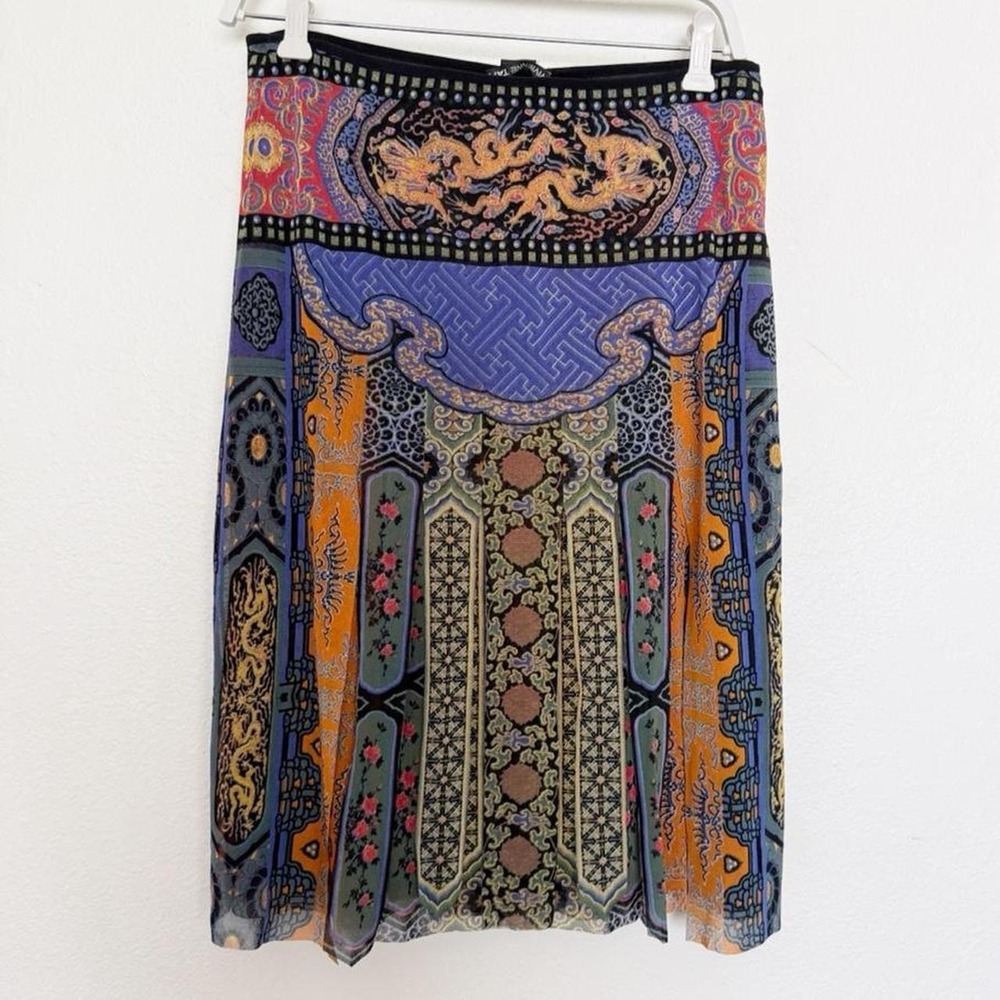 Vivienne Tam 90s Archive Dragon Print Power Mesh Skirt NWT Size 3 - Picture 4 of 11